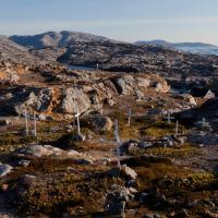 Des croix sont disposées face au fjord pour rendre hommage aux chasseurs-pêcheurs disparus en mer.